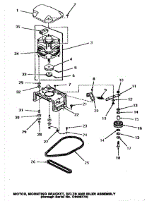 13 - Motor, Mtg Bracket, Belts & Idler Assy parts for Amana Washer HA2621 from AppliancePartsPros.com