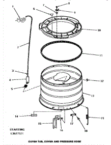 16 - Outer Tub, Cover & Pressure Hose parts for Amana Washer HA2621 from AppliancePartsPros.com