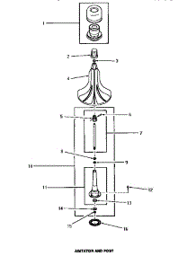 03 - Agitator & Post parts for Amana Washer HA4021 from AppliancePartsPros.com