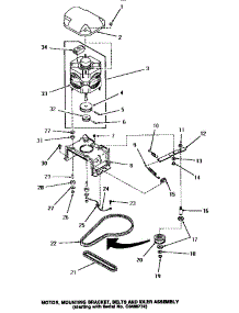 14 - Motor, Mtg Bracket, Belts & Idler Assy parts for Amana Washer HA4021 from AppliancePartsPros.com