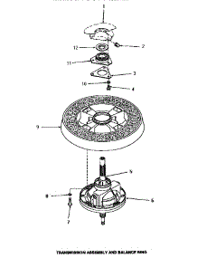 22 - Transmission Assy & Balance Ring parts for Amana Washer HA4260 from AppliancePartsPros.com