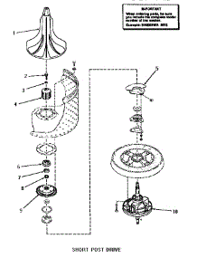 20 - Short Post Drive (Addition) parts for Amana Washer HA4371 from AppliancePartsPros.com