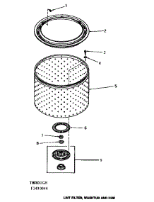 10 - Lint Filter, Washtub & Hub parts for Amana Washer HA4500 from AppliancePartsPros.com