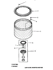 11 - Lint Filter, Washtub & Hub parts for Amana Washer HA4501 from AppliancePartsPros.com