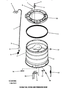 16 - Outer Tub, Cover & Pressure Hose parts for Amana Washer HA4510 from AppliancePartsPros.com