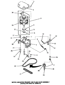 14 - Motor, Mtg Bracket, Belts & Idler Assy parts for Amana Washer HA5000 from AppliancePartsPros.com