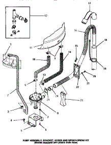 19 - Pump Assy / Brkt / Hoses & Siphon Break Kit parts for Amana Washer HA5001 from AppliancePartsPros.com