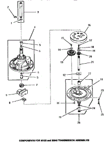 02 - 30123 & 30946 Transmission Assy Compnt parts for Amana Washer HA5320 from AppliancePartsPros.com