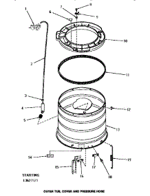 16 - Outer Tub, Cover & Pressure Hose parts for Amana Washer HA6450 from AppliancePartsPros.com