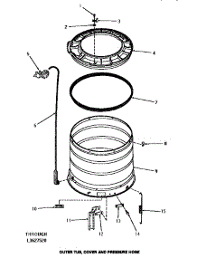 15 - Outer Tub, Cover & Pressure Hose parts for Amana Washer HA7001 from AppliancePartsPros.com