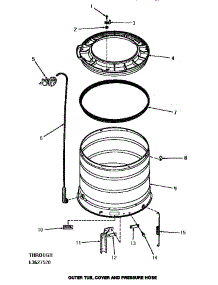 15 - Outer Tub, Cover & Pressure Hose parts for Amana Washer HA7221 from AppliancePartsPros.com