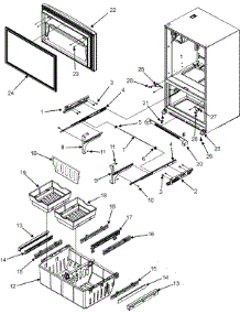 04 - Frz Door / Drawer / Toe Grille / Ctr Hinge parts for Maytag Refrigerator MFI2568AEW from AppliancePartsPros.com