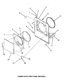 08 - Loading Door, Front Panel & Seals parts for Amana Dryer HE2003 from AppliancePartsPros.com