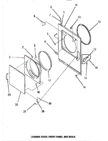 08 - Loading Door, Front Panel & Seals parts for Amana Dryer HE2250 from AppliancePartsPros.com