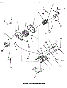 09 - Motor, Exhaust Fan & Belt parts for Amana Dryer HE3003 from AppliancePartsPros.com