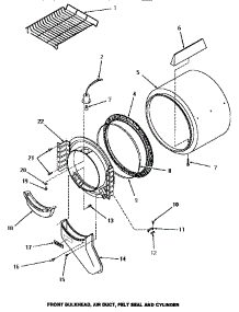 05 - Fr Blkhd, Air Duct, Felt Seal & Cylinder parts for Amana Dryer HE3060 from AppliancePartsPros.com