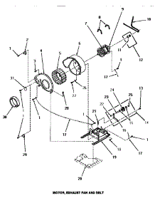 08 - Motor, Exhaust Fan & Belt parts for Amana Dryer HE3060 from AppliancePartsPros.com