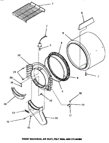 06 - Fr Blkhd, Air Duct, Felt Seal & Cylinder parts for Amana Dryer HE4003 from AppliancePartsPros.com