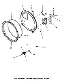 11 - Rear Blkhd, Felt Seal & Cylinder Roller parts for Amana Dryer HE4030 from AppliancePartsPros.com