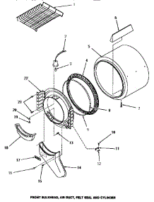 06 - Fr Blkhd, Air Duct, Felt Seal & Cylinder parts for Amana Dryer HE4350 from AppliancePartsPros.com