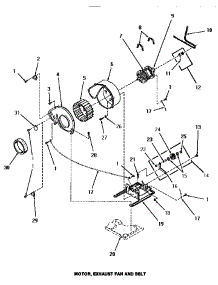 09 - Motor, Exhaust Fan & Belt parts for Amana Dryer HE4430 from AppliancePartsPros.com