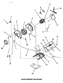 09 - Motor, Exhaust Fan & Belt parts for Amana Dryer HE7230 from AppliancePartsPros.com