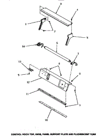05 - Ctrl Hood Top, Ends, Panel Support Plate parts for Amana Dryer HE9250 from AppliancePartsPros.com