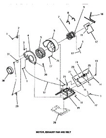 10 - Motor, Exhaust Fan & Belt parts for Amana Dryer HE9250 from AppliancePartsPros.com