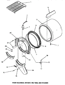 07 - Fr Blkhd, Air Duct, Felt Seal & Cylinder parts for Amana Dryer HE9270 from AppliancePartsPros.com