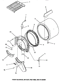 07 - Fr Blkhd, Air Duct, Felt Seal & Cylinder parts for Amana Dryer HG4509 from AppliancePartsPros.com