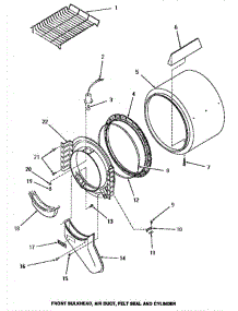 07 - Fr Blkhd, Air Duct, Felt Seal & Cylinder parts for Amana Dryer HG6660 from AppliancePartsPros.com