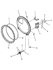 16 - Rear Blkhd, Felt Seal & Cylinder Roller parts for Amana Dryer HG9260 from AppliancePartsPros.com