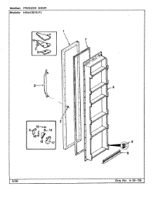02 - Freezer Door parts for Hoover Refrigerator HRNS2015A / BP04D from AppliancePartsPros.com