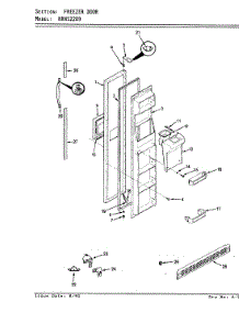 02 - Freezer Door parts for Hoover Refrigerator HRNS2209A / AP31A from AppliancePartsPros.com