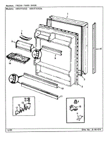 04 - Fresh Food Door parts for Hoover Refrigerator HRNT15152A / CF18A from AppliancePartsPros.com
