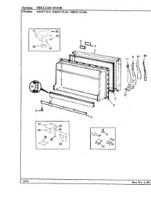 02 - Freezer Door parts for Hoover Refrigerator HRNT1515A / BF10A from AppliancePartsPros.com