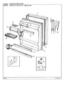 04 - Fresh Food Door parts for Hoover Refrigerator HRNT1515A / BF10C from AppliancePartsPros.com