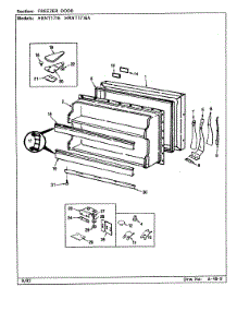 02 - Freezer Door parts for Hoover Refrigerator HRNT1716A / BF33D from AppliancePartsPros.com
