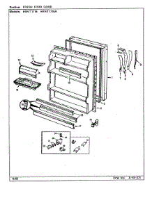 04 - Fresh Food Door parts for Hoover Refrigerator HRNT1716A / BF33D from AppliancePartsPros.com