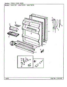 04 - Fresh Food Door parts for Hoover Refrigerator HRNT1917A / CL52A from AppliancePartsPros.com