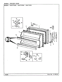 03 - Freezer Door parts for Hoover Refrigerator HRNT1919A / CL55A from AppliancePartsPros.com