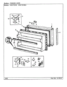 03 - Freezer Door parts for Hoover Refrigerator HRNT23192 / CF95A from AppliancePartsPros.com