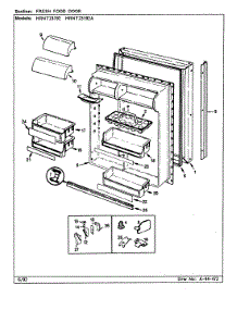 05 - Fresh Food Door parts for Hoover Refrigerator HRNT23192 / CF95A from AppliancePartsPros.com