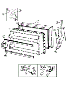 03 - Freezer Door parts for Hoover Refrigerator HRNT23393A / DF99A from AppliancePartsPros.com