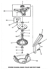 02 - Brg Hsg / Brake / Pulley & Pivot Dome parts for Amana Washer Dryer Combo HS8031 from AppliancePartsPros.com
