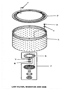 11 - Lint Filter, Washtub & Hub parts for Amana Washer Dryer Combo HS8031 from AppliancePartsPros.com