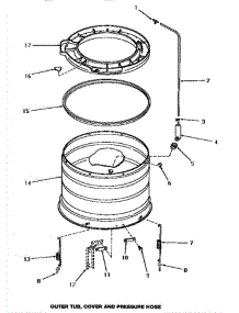 15 - Outer Tub, Cover & Pressure Hose parts for Amana Washer Dryer Combo HS8031 from AppliancePartsPros.com