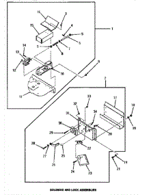 20 - Solenoid & Lock Assemblies parts for Amana Washer Dryer Combo HS8031 from AppliancePartsPros.com