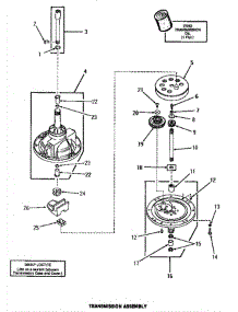 24 - Transmission Assy parts for Amana Washer Dryer Combo HS8031 from AppliancePartsPros.com