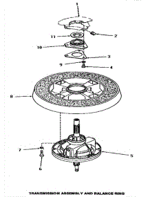 25 - Transmission Assy & Balance Ring parts for Amana Washer Dryer Combo HS8031 from AppliancePartsPros.com